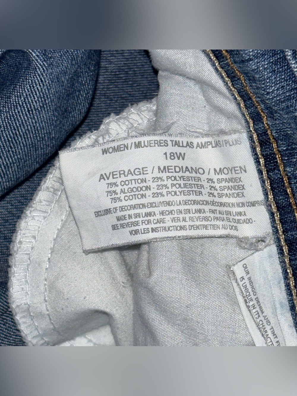 Gloria Vanderbilt Jeans Womens 18W Stretch Denim Tapered Leg Classic 40X29 - Picture 7 of 10